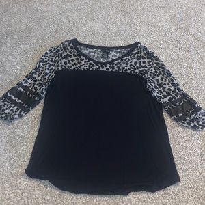 Cheetah 3/4 length sleeve